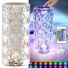 CrystalLamp - Luminária de Mesa Cristal LED