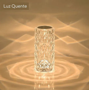 CrystalLamp - Luminária de Mesa Cristal LED