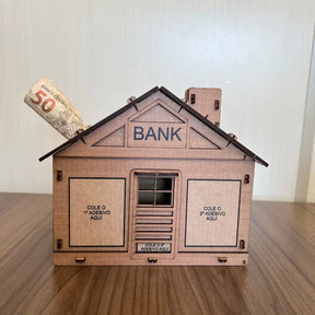 WoodBank Decorativo - Guarde Dinheiro Usando Método Japonês